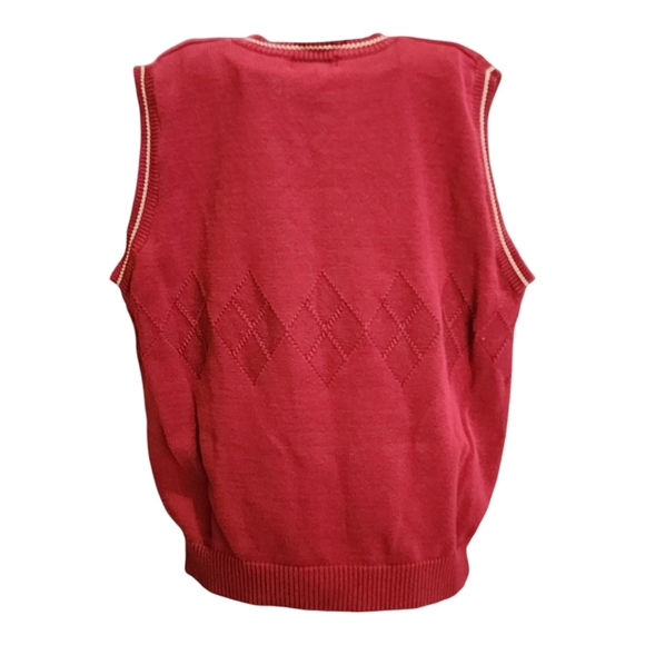 J. Riggins Vintage Sportwear Sweater Vest - Red Argyle Knit - Men’s Large - Picture 3 of 7